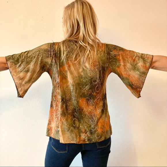 Forest fairy boho y2k bell sleeve blouse - Picture 5 of 7